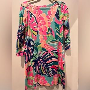 Lilly Pulitzer Sophie Dress UPF 50+ in Exotic Garden 3/4 Sleeve Size Small